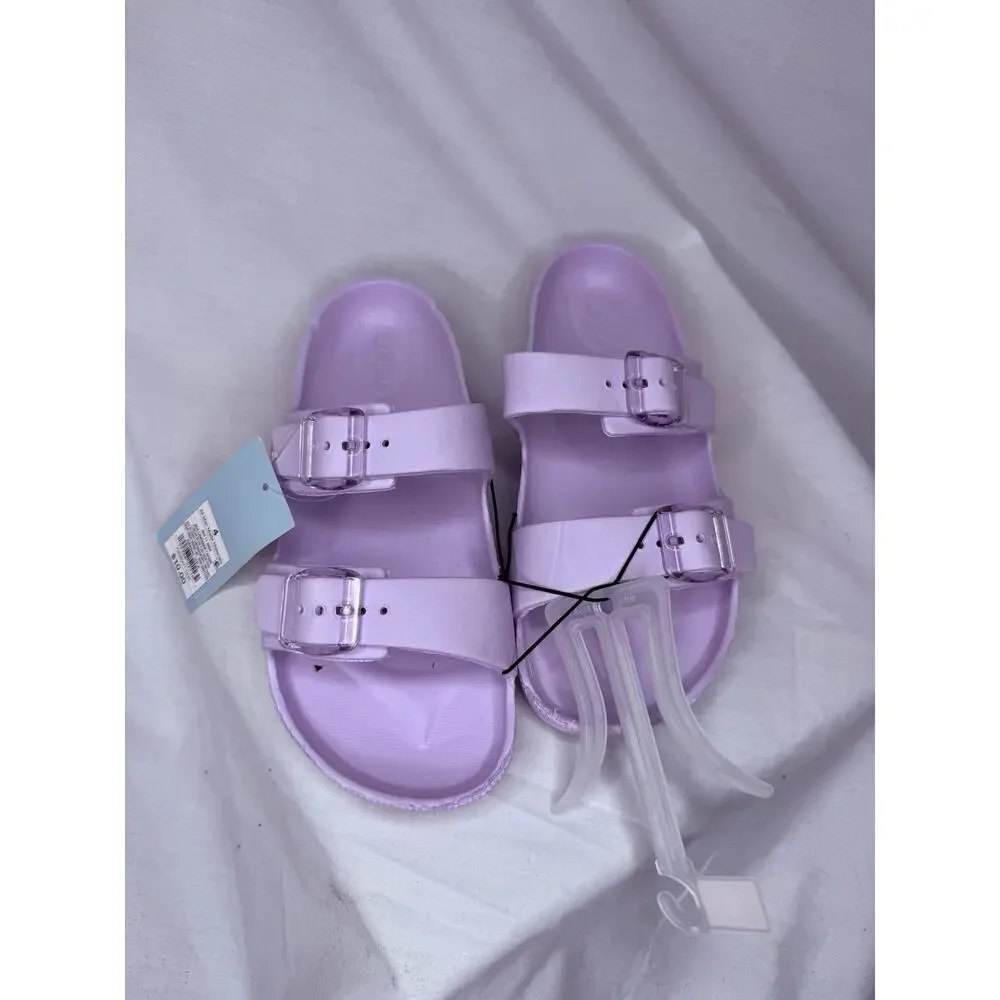 Cat & Jack Kids' Noa Footbed Sandals, Lavender, Size 4, NWT